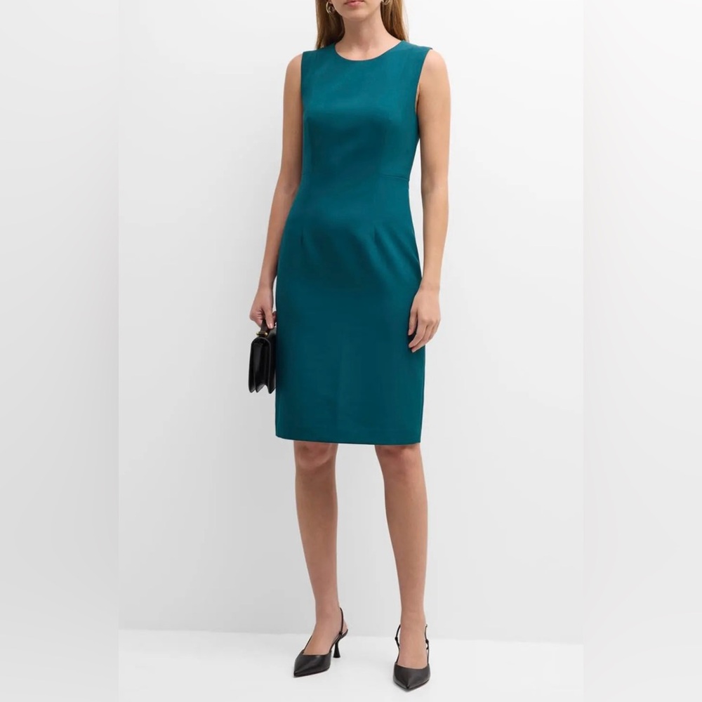NWT Kobi Halperin Meridian Milano Twill Sleeveless Sheath Dress in Sea Moss